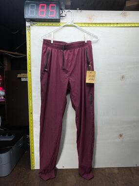 BALEAF Burgundy Athletic Jogger Pants Size M Zip Pockets